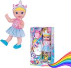 Boneca Baby Unicórnio Alive Faz Xixi e Escola Dentinho - Super Toys