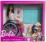 Boneca Barbie Articulada com Cadeira de Rodas e Cão Mattel HJY85