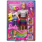 Boneca barbie cabelo colorido raspado muda de cor mattel
