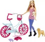 Boneca Barbie Ciclista - Com Cãezinhos e Acessórios