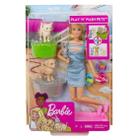 Boneca Barbie Conjunto Banho Dos Cachorrinhos Mattel Fxh11