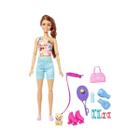 Boneca Barbie Esporte Beach Tênis Dia De Spa Com Pet Mattel