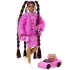 Boneca Barbie Extra Fashionista Com Casaco de Pele Sintética e Acessórios Brilhantes