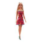 Boneca Barbie Fashion Básica Loira Vestido Rosa Borboletas - Mattel T7439/HBV05