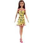 Boneca Barbie Fashion Morena Vestido Amarelo Mattel