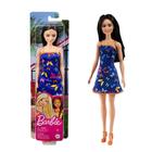 Boneca Barbie Fashion Morena Vestido Azul Mattel