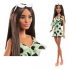 Boneca Barbie Fashionista 200 Morena Vestido Bolinhas - Mattel Fbr37