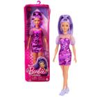 Boneca Barbie Loira Vestido Glamoroso Lilás Glitter Mattel - Roxo