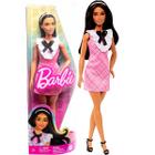 Boneca Barbie Fashionista Articulada Vestido Rosa 31cm HJT06 - Mattel