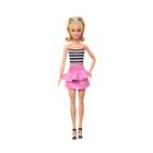 Boneca Barbie Fashionista Blusa Listrada com Saia Rosa 213 HRH11 Mattel