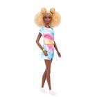 Boneca Barbie Fashionista com Estojo - Macacão Tie-Dye - Negra - 180 - Mattel