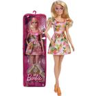 Boneca Barbie Fashionista Loira 32cm Vestido Frutinha Mattel