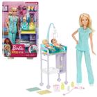 Boneca Barbie Médica Pediatra Loira Com Bebês Mattel