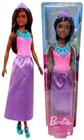 Boneca Barbie Menina Princesa - Com Roupa Vestido Rosa E Roxo - Mattel Brinquedos