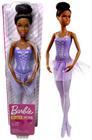 Boneca Barbie Menina Quero Ser Bailarina Clássica Morena Negra - Roupa Roupinha Lilás - Mattel