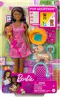 Boneca Barbie Negra Conj Adota um Cachorrinho Mattel HKD87