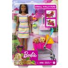 Boneca Barbie Negra Passeio Carrinho de Cachorrinhos Mattel