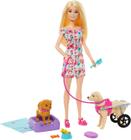 Boneca Barbie Passeio com Cachorro de Cadeira de Rodas Removível