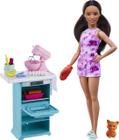 Boneca Barbie Playset Brincando De Cozinhar - Mattel Hcd43