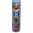 Boneca Barbie Praia Maiô Azul Morena Mattel