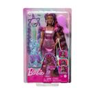 Boneca Barbie Totally Hair Cores de Neon Vestido Roxo HKT99 Mattel