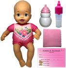 Boneca Bebê Menina Baby Little Mommy Recém Nascida - Roupa Rosa Com Flores - Com Acessórios - Mattel