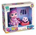 Boneca Bebe Pet Com Cachorrinho de Estimação Baby