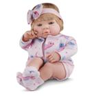 Boneca Bebê Real Loira Baby Roma 42cm Roupa Rosa e Certidão