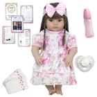 Boneca Bebe Reborn Bonita Olho Castanho 13 Itens Enxoval - Cegonha Reborn Dolls