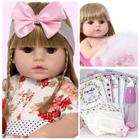 Boneca Bebê Reborn de Silicone 52cm Loira + Lindo Enxoval - Cegonha Reborn Dolls