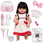 Boneca Bebe Reborn Fofinha Morena Com Bolsa Kit Acessórios - Cegonha Reborn Dolls