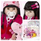 Boneca Reborn Bebe Silicone Menina Cabelo Cacheado 57cm - Bz Doll - Boneca  Reborn - Magazine Luiza