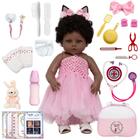 Boneca Bebe Reborn Menina Pretinha Enxoval Coelhinha Baby - Cegonha Reborn Dolls