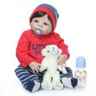 boneca bebe reborn menino corpo de silicone roupa azul com babador -  dominio imports - Boneca Reborn - Magazine Luiza