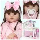 BEBÊ REBORN MEGA REALISTA KITTY TODA MIMOSA EM SILICONE COM KIT DE