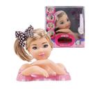 Boneca Busto Infantil Kit Maquiagem Pentear Com Acessorios Negra Cabelo  Cacheado Pente Aplique Maquiadora - Bee Toys