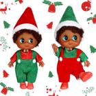 Boneca Christmas Elf Twins Threan de etnia hispânica africana