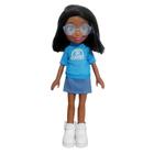 Boneca com Acessórios Amiga Polly Shani Negra 38cm Mattel