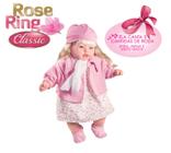 Boneca Com Roupa Rosa Com Gorro E Meia Que Canta