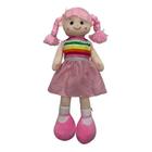 Boneca de Pano Bela Pink 50cm Rosa Bbr B1250