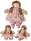 Boneca De Pano Camponesa 38cm - Vestido Estampas Sortidas - Pandora Baby Enxovais