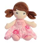 Boneca de pelúcia Aurora Elegant First Doll Brunette Baby 30cm