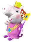 Boneca De Pelúcia Pequena Ty Beanie Babies Porquinha Porca Peppa Pig Princesa Rosa - 19 Centímetros De Altura - Irmã Do George Pig - Dtc Brinquedos