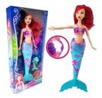 Boneca de Sereia Tipo Barbie Ariel Canta e Brilha Brinquedo Infantil menina