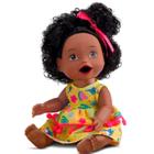 Boneca de Vinil - My Little Collection - Brincar de Papinha - Negra - Divertoys