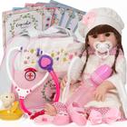 Boneca Estilo Reborn Baby Recém Nascida + Enxoval Completo