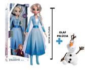 Boneca Frozen 2 Elsa My size Disney 55cm Nova Brink + Chaveiro Olaf Pelúcia