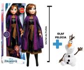 Boneca Frozen Anna Disney 55cm Gigante Original Novabrink + Olaf