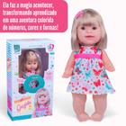 Boneca Graziela Fala 60 frases 31cm - Ensina Números, Cores e Formas - Boneca Educativa - Brinquedos de menina