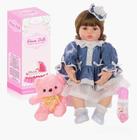 Boneca Infantil Menina Realista Bebê Reborn Brinquedo 100% Silicone Com Acessórios